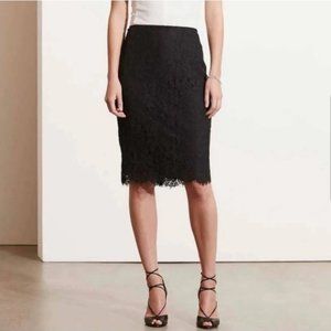 Ralph Lauren Black Floral Lace Pencil Skirt Womens Size 6 New Without Tabs